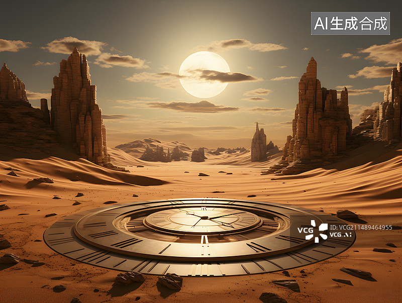 【AI数字艺术】时间和空间科幻场景图片素材