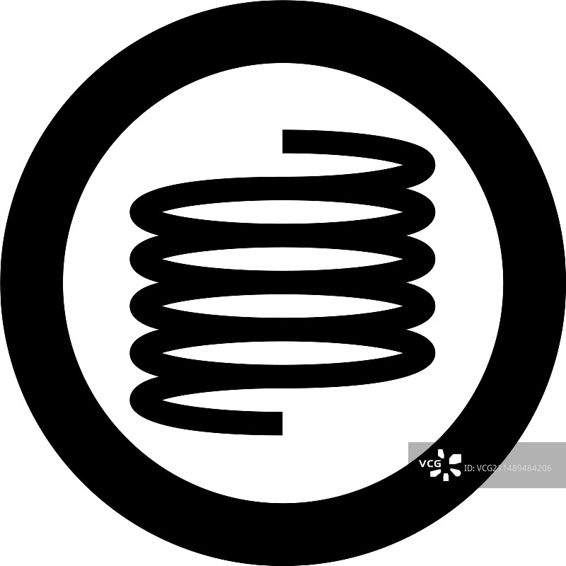 圆形黑色金属弹簧图标图片素材
