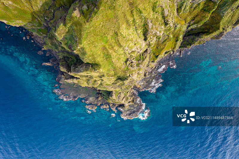 亚洲日本北海道礼文岛的航拍风光图片素材