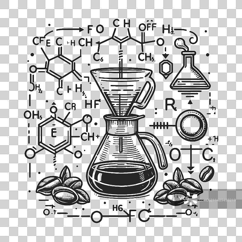 热咖啡或茶抽象配方图片素材