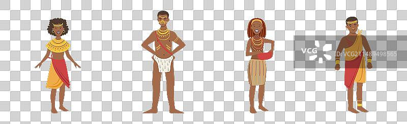 站立的非洲土著人物图片素材