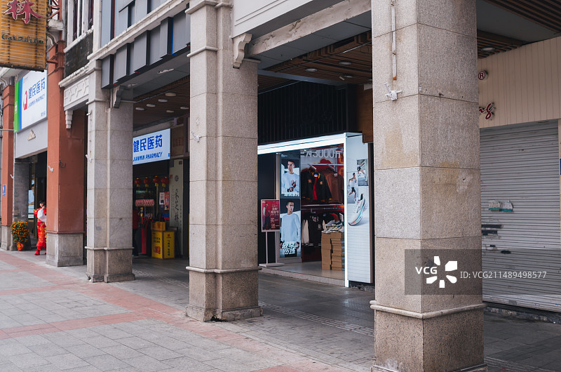 广州上下九老街骑楼图片素材