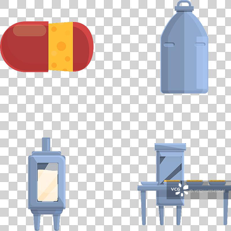 奶酪生产图标卡通合集图片素材