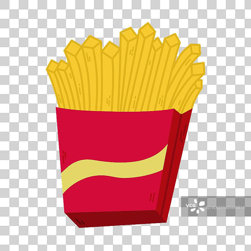 炸薯条红色纸盒包装图片素材