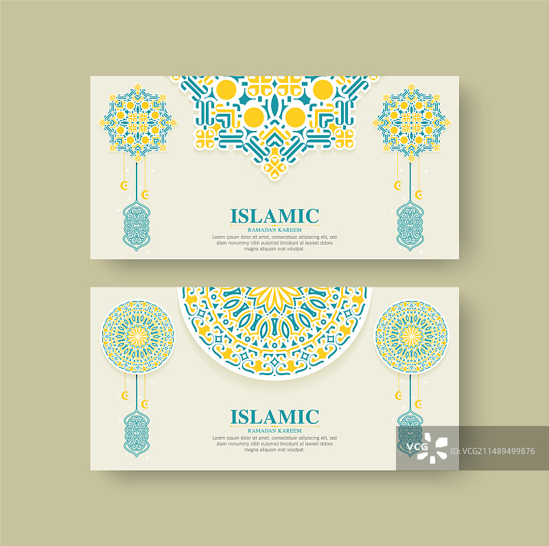 彩色斋月卡里姆卡片模板图片素材