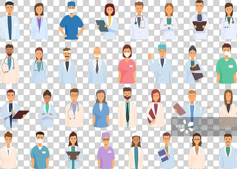 医生头像图标卡通护士套装图片素材