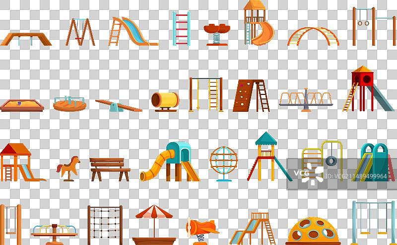 幼儿园户外娱乐区图标合集图片素材