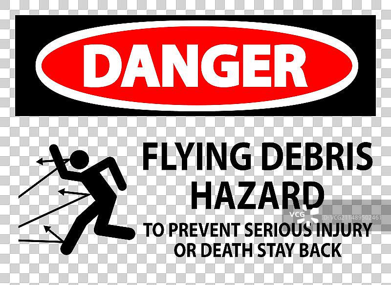预防飞溅碎屑危险标志图片素材