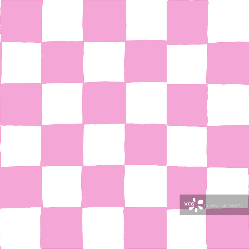 粉色手绘棋盘格无缝背景图片素材