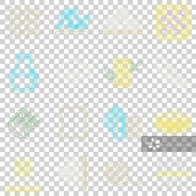 透气织物特性霓虹灯图标图片素材