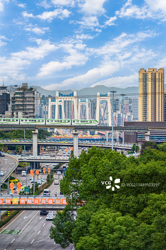 重庆鹅公岩大桥与轻轨立交桥图片素材