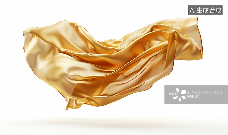 【AI数字艺术】白色背景金色流动元素图片素材