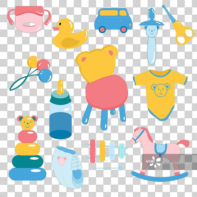 新生儿玩具和用品图片素材