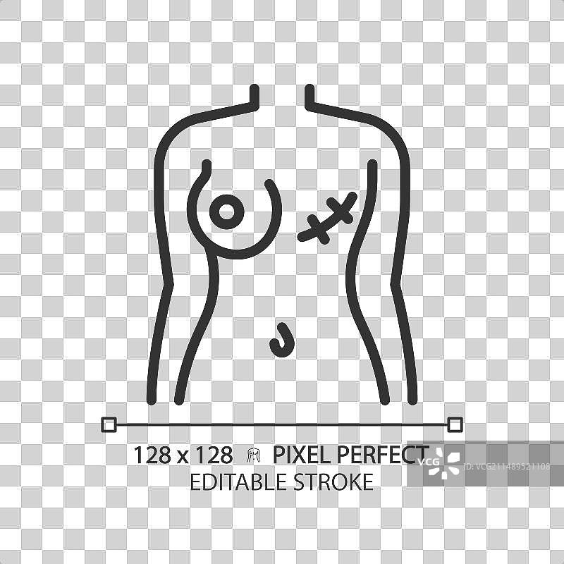 女性乳腺癌线性图标图片素材