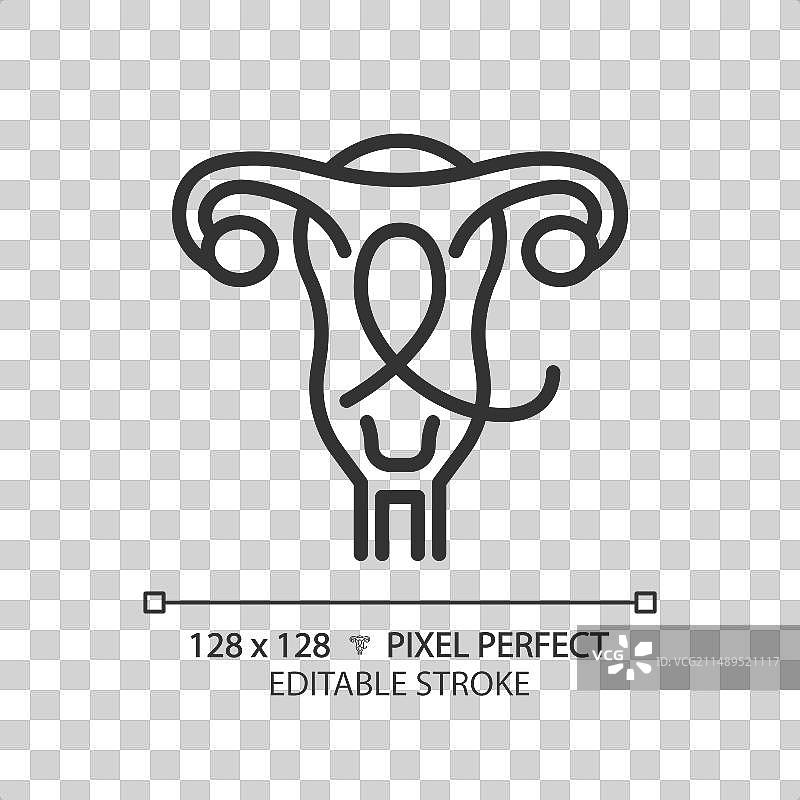 妇科癌症线性图标图片素材