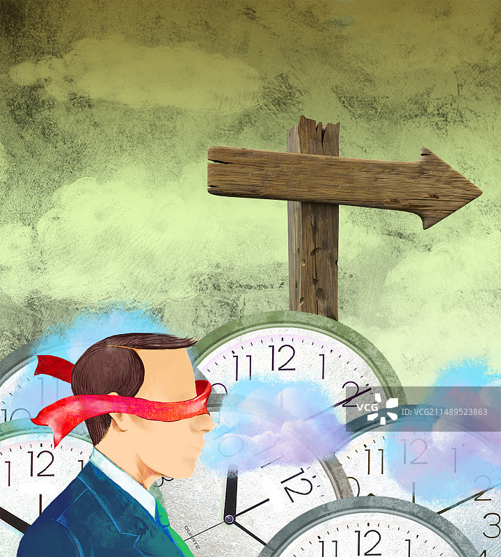 在时间的长河里，商人思考着，迷惑着，猜想着图片素材