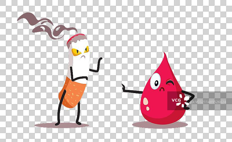 卡通血滴说不吸烟图片素材