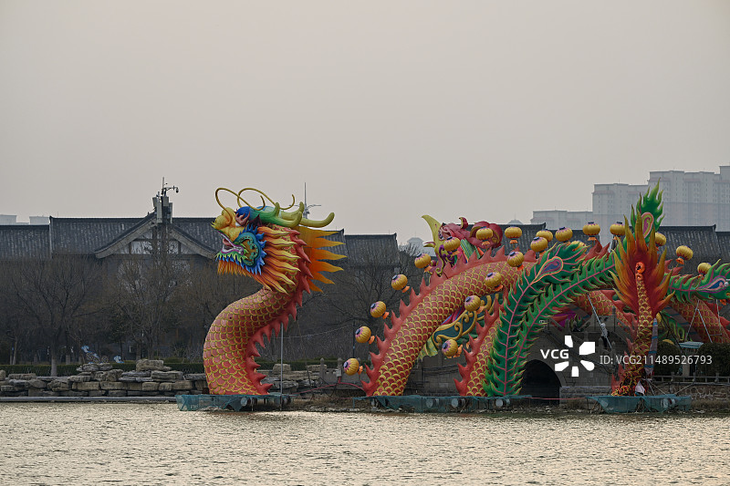 龙元素龙雕刻龙舟龙船开封龙亭大殿图片素材