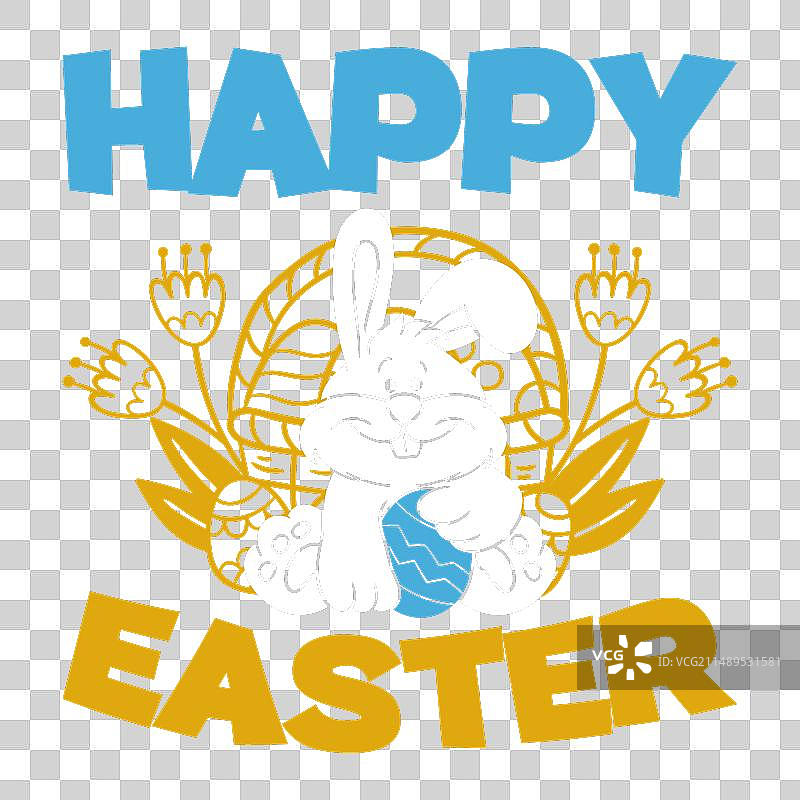 复活节兔子SVG图案复活节T恤图片素材