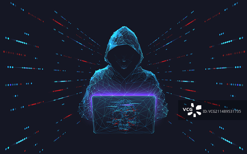 网络黑客攻击概念抽象数字图片素材