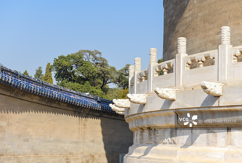 北京天坛回音壁景点光影图片素材