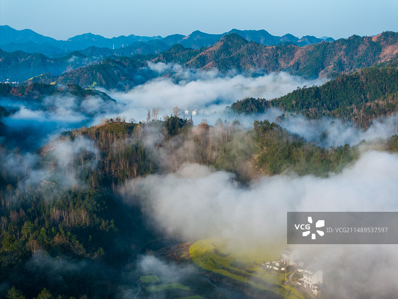 石潭春光，安徽黄山歙县图片素材