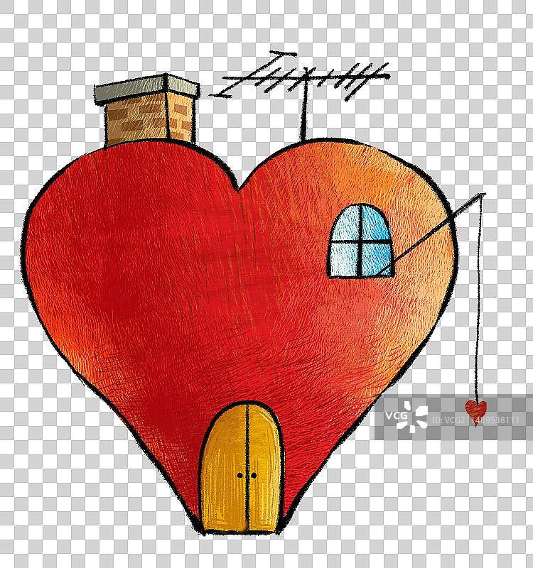 元素：爱心小屋图片素材