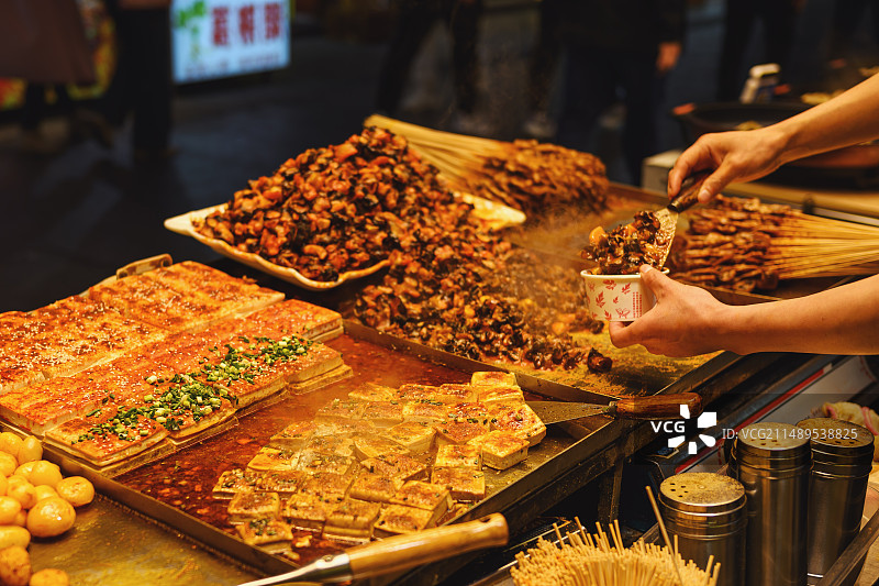 武汉户部巷夜市美味小吃图片素材