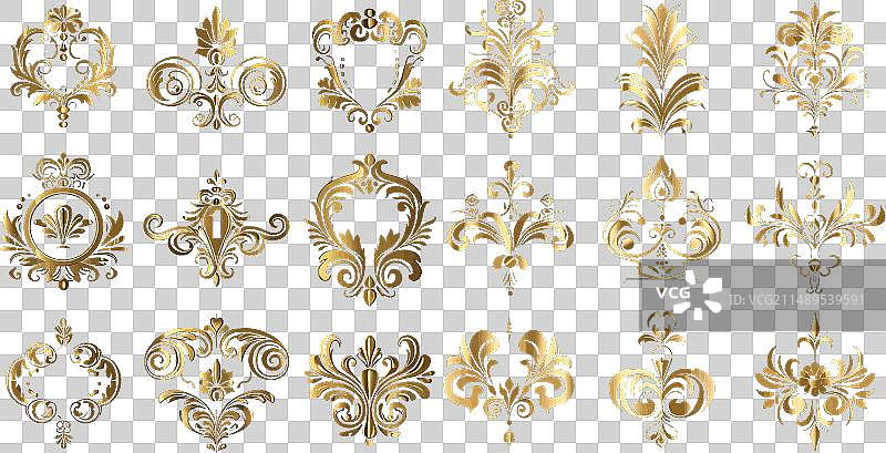 优雅徽章边框与字母组合奢华标志图片素材