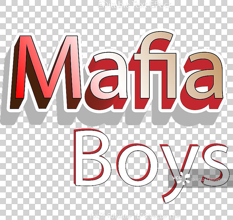 黑手党男孩支持系统可编辑文本效果图片素材