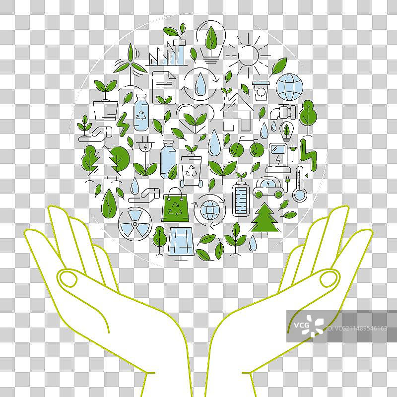 生态海报：人类双手捧着地球图片素材