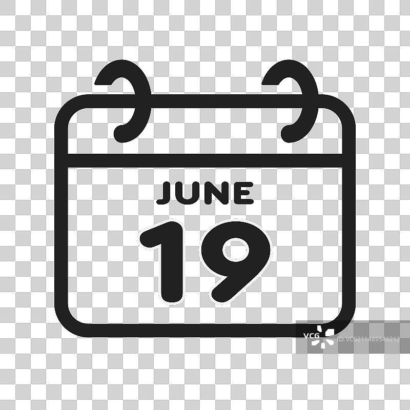 6月19日日历图标图片素材