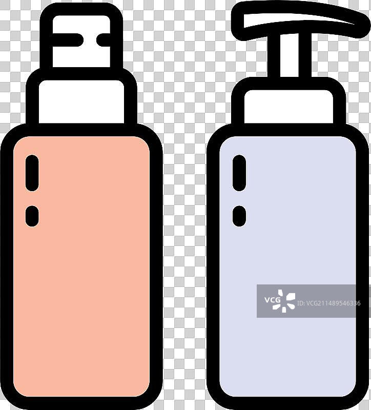 带泵和洗发水的角蛋白护发素瓶图片素材