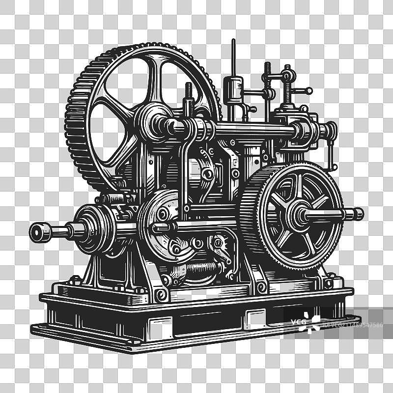 精细的工业机械草图图片素材