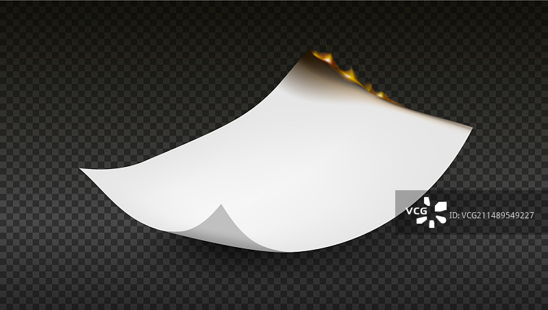 燃烧着火焰的白色A4纸图片素材