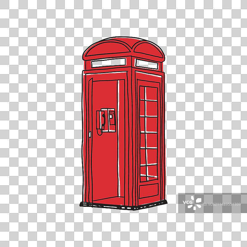 经典英式红色电话亭剪贴画图片素材