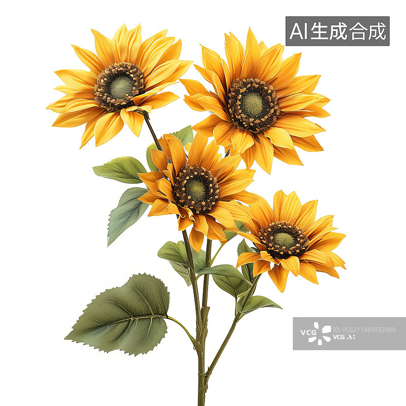 【AI数字艺术】向日葵绘画图片素材