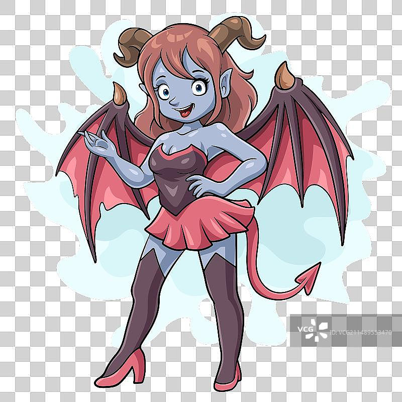 白色背景上的卡通梦魔图片素材