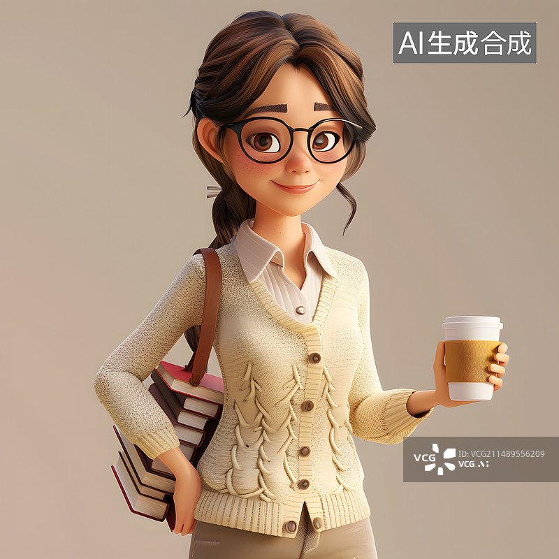 【AI数字艺术】老师拿着书本在授课图片素材