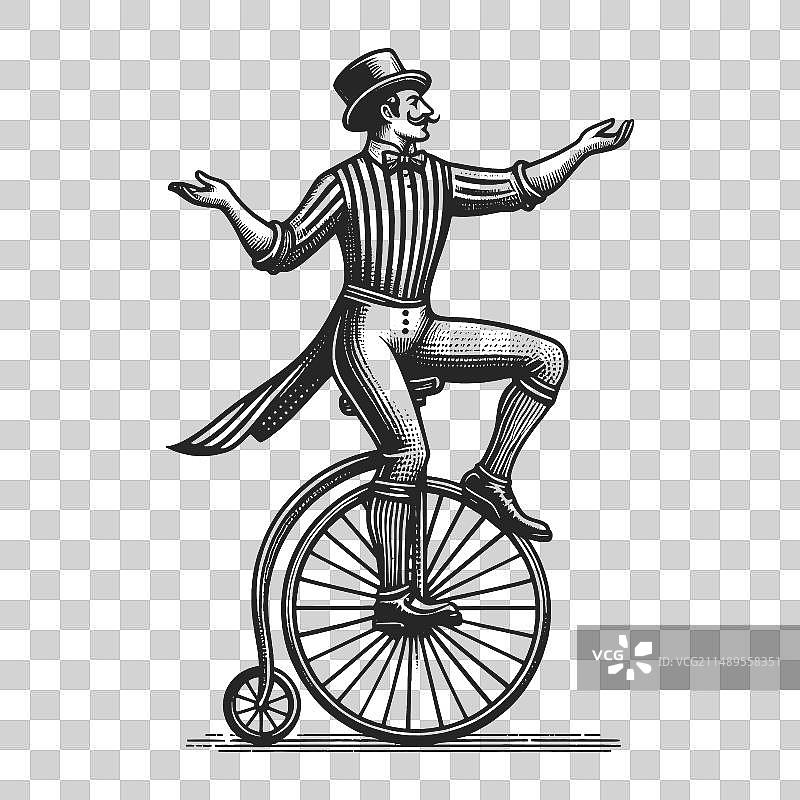 骑自行车的马戏团特技演员图片素材