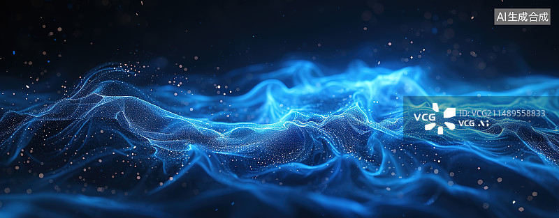 【AI数字艺术】蓝色光线背景图片素材