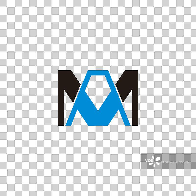 字母AM简约彩色几何标志图片素材