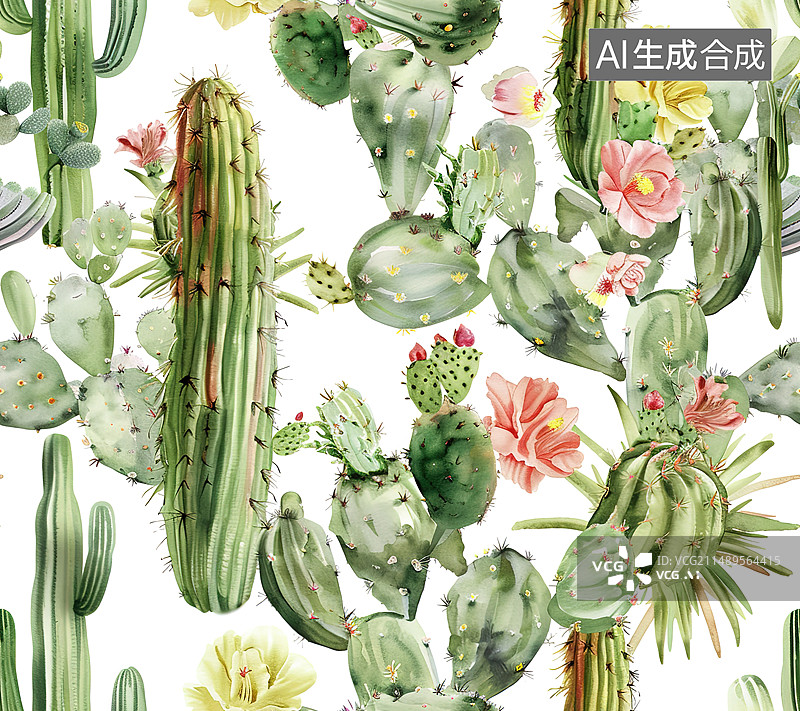 【AI数字艺术】白色背景下仙人掌的高角度视图图片素材