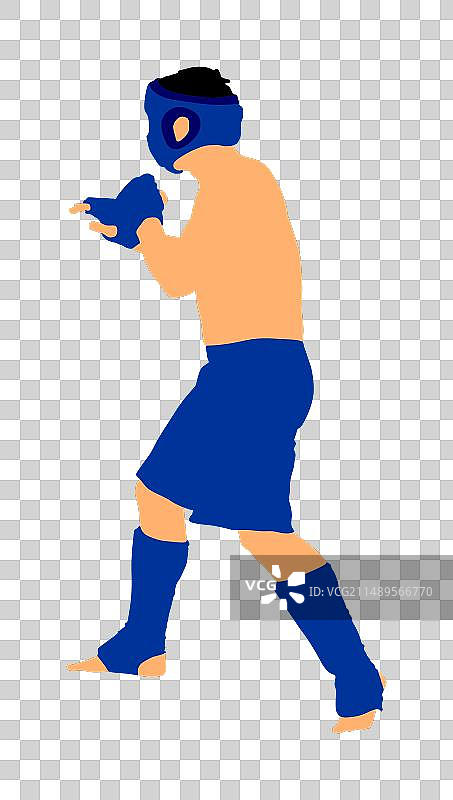 白色背景下的综合格斗选手图片素材