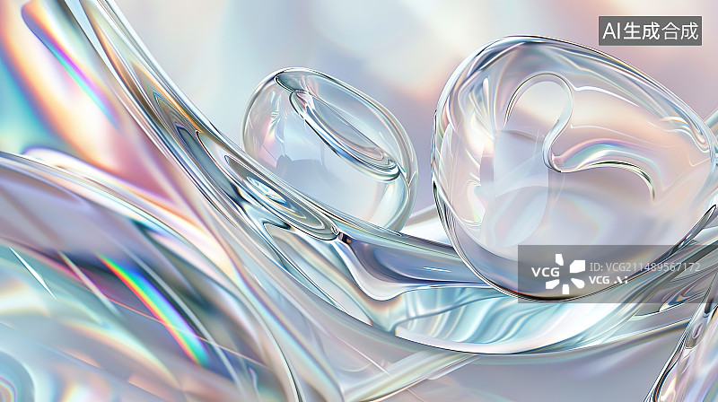 【AI数字艺术】玻璃上的水的特写镜头图片素材