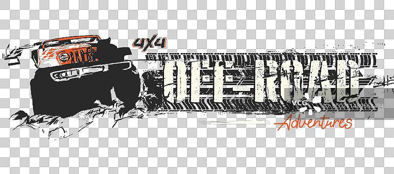 带轮胎印的越野复古banner图片素材