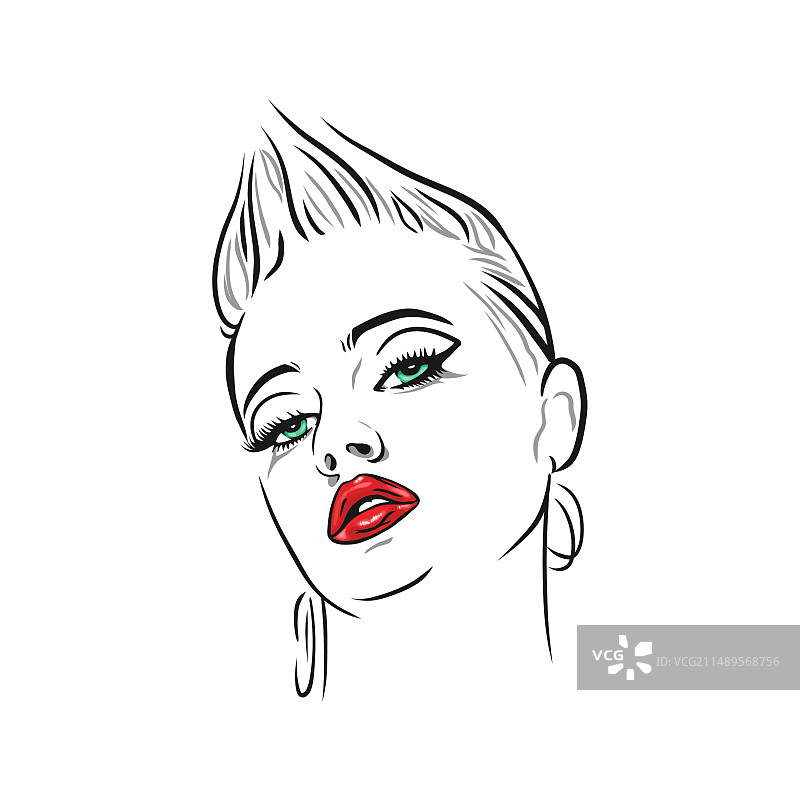 短发、眼睛漂亮的女孩图片素材