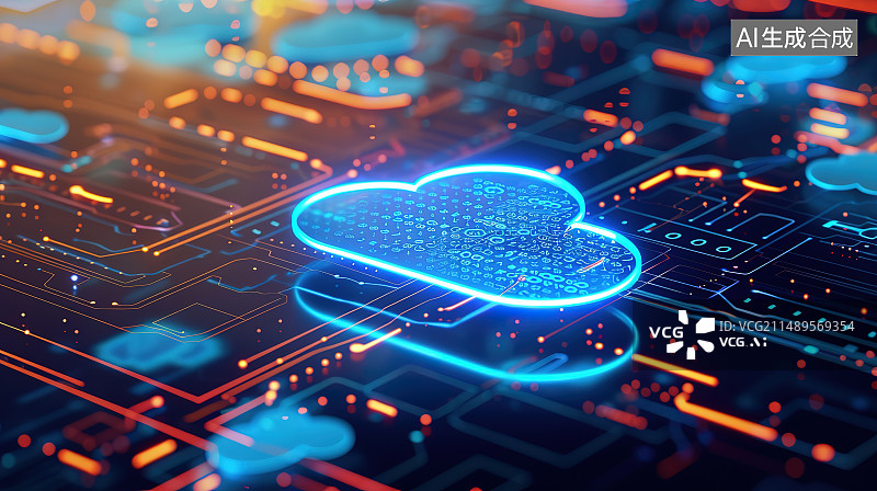 【AI数字艺术】计算机芯片和网络连接插头特写图片素材