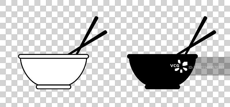 两个碗和筷子（泰式日式）图片素材