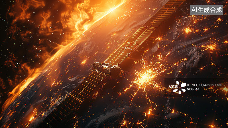 【AI数字艺术】航拍视角下的城市夜景图片素材